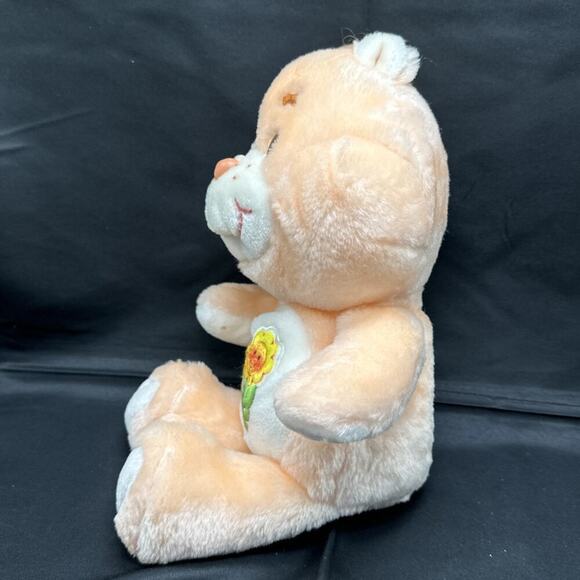 Vintage Care Bears Friend Bear 13” Plush Peach Orange Flowers Kenner 1983 - Picture 5 of 7